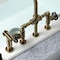 Kingston Brass KS2333RKX Bridge Kitchen Faucet with Brass Sprayer, Antique Brass KS2333RKX - alternate 6